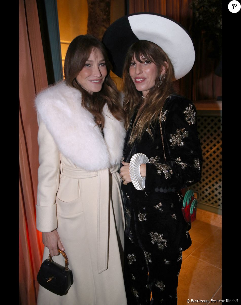 Carla Bruni - Sarkozy et Lou Doillon - Dîner privé pour célébrer la Collection Haute Joaillerie de Gucci à l'Hôtel Ritz dans le cadre de la Fashion Week de Paris, France, le 24 Janvier 2023. © Bertrand Rindoff / Bestimage