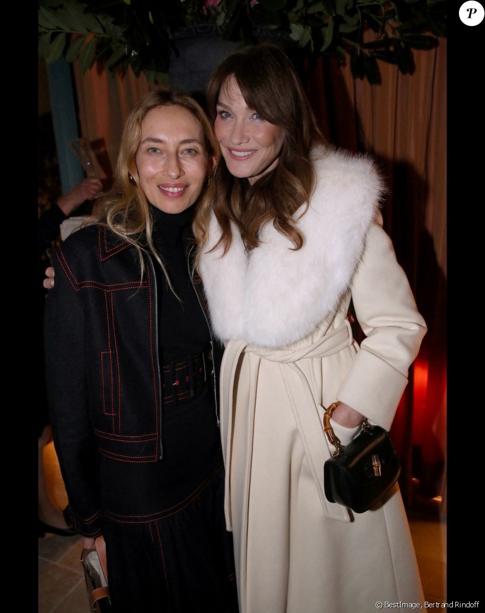 Alexandra Golovanoff et Carla Bruni - Sarkozy - Dîner privé pour célébrer la Collection Haute Joaillerie de Gucci à l'Hôtel Ritz dans le cadre de la Fashion Week de Paris, France, le 24 Janvier 2023. © Bertrand Rindoff / Bestimage