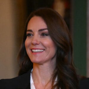 Catherine (Kate) Middleton, princesse de Galles, lors d'une réunion avec des experts du milieu universitaire, des sciences et du secteur de la petite enfance au château de Windsor. 