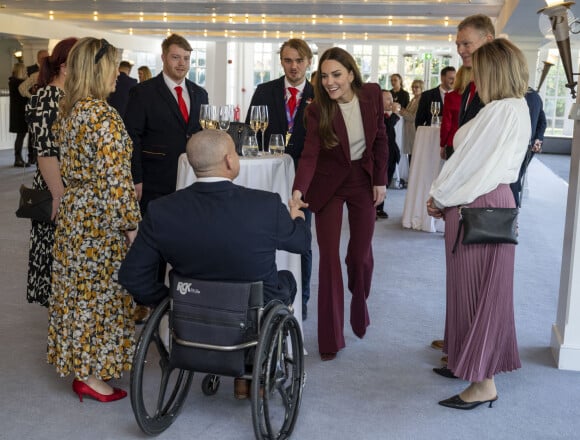 Catherine (Kate) Middleton, princesse de Galles, lors d'une réception pour l'équipe de la Ligue anglaise de rugby en fauteuil roulant au Hampton court Palace à Londres, Royaume Uni, le 19 janvier 2023. 
