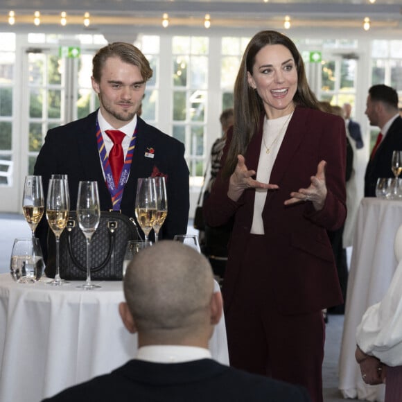 Catherine (Kate) Middleton, princesse de Galles, lors d'une réception pour l'équipe de la Ligue anglaise de rugby en fauteuil roulant au Hampton court Palace à Londres, Royaume Uni, le 19 janvier 2023. 