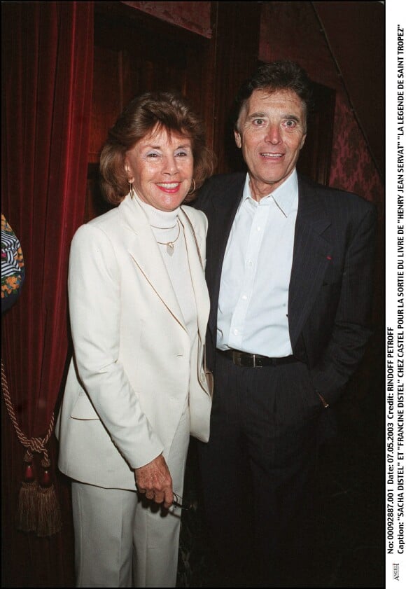Sacha Distel et sa femme Francine chez Castel en 2003