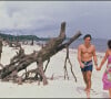 Sacha Distel et sa femme Francine à la plage (archive)