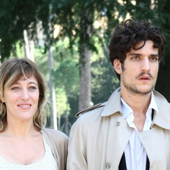 Valeria Bruni Tedeschi et son ex-compagnon Louis Garrel - L'equipe du film "Un Chateau en Italie" de Valeria Bruni Tedeschi a Rome, le 22 Octobre 2013. 