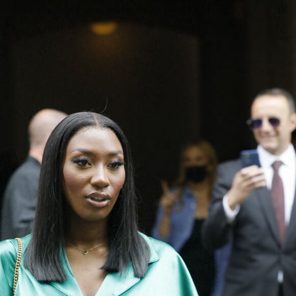 Aya Nakamura - Les célébrités à la sortie du défilé Balenciaga "Collection Haute-Couture Automne/Hiver 2021-2022" à Paris, le 7 juillet 2021. © Clovis-Veeren/Bestimage 