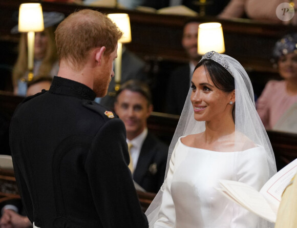 Le prince Harry et Meghan Markle, duchesse de Sussex - Cérémonie de mariage du prince Harry et de Meghan Markle en la chapelle Saint-George au château de Windsor, Royaume Uni, le 19 mai 2018. 