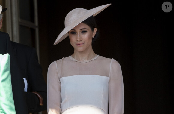 Meghan Markle, duchesse de Sussex lors de la garden party pour les 70 ans du prince Charles au palais de Buckingham à Londres. Le 22 mai 2018 