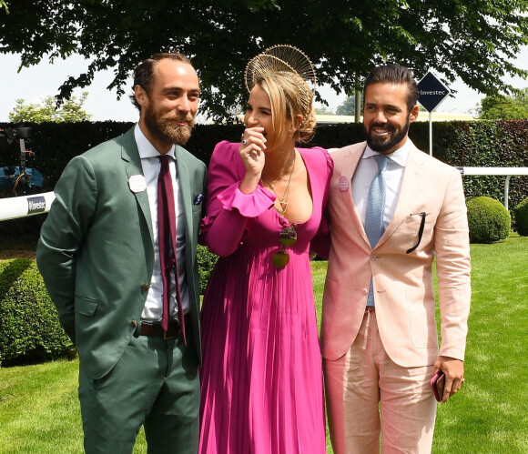 James Middleton, Spencer Matthews et sa compagne Vogue Williams - Les célébrités lors du Derby Investec d'Epsom le 1er juin 2018 
