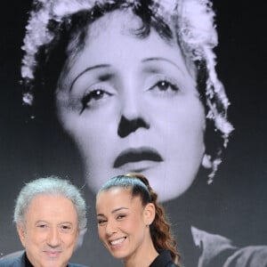 Exclusif - Michel Drucker et Chimène Badi - Enregistrement de l'émission "Vivement dimanche" en Hommage à Edith Piaf au studio Gabriel.