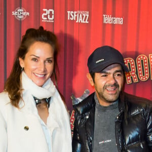 Jamel Debbouze et sa femme Mélissa Theuriau - Soirée de gala à l'occasion de la première de la pièce "Les producteurs" au Théâtre de Paris à Paris. Le 2 décembre 2021 © Christophe Clovis / Bestimage