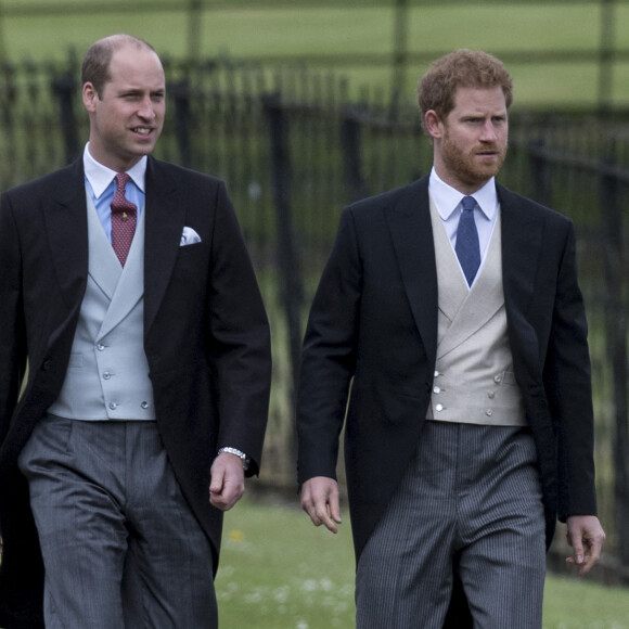 Le prince William, duc de Cambridge et le prince Harry - Mariage de P. Middleton et J. Matthew, en l'église St Mark Englefield, Berkshire, Royaume Uni, le 20 mai 2017. 