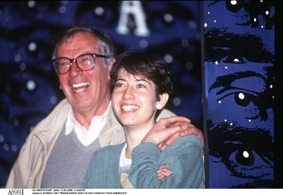 Roger Vadim avec sa fille Vanessa à Avoriaz en 1991.