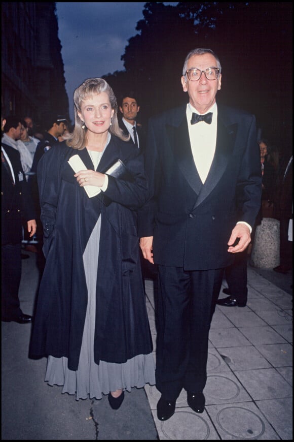 Archives - Marie-Christine Barrault et Roger Vadim lors de la soirée des Molières en 1991. @ Bertrand Rindoff Petroff / Bestimage