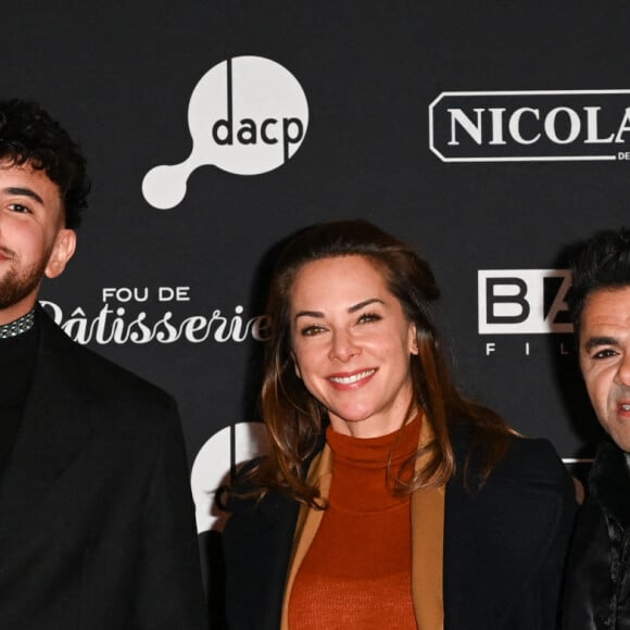 Riadh Belaiche (Just Riadh), Mélissa Theuriau et Jamel Debbouze - Première du film "À la belle étoile" au cinéma Le Grand Rex à Paris le 9 février 2023. © Coadic Guirec/Bestimage