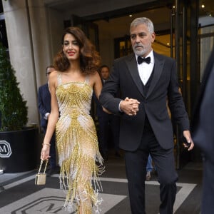 Exclusif - George Clooney et sa femme Amal Clooney à la sortie de leur hôtel à New York, le 29 septembre 2022. 