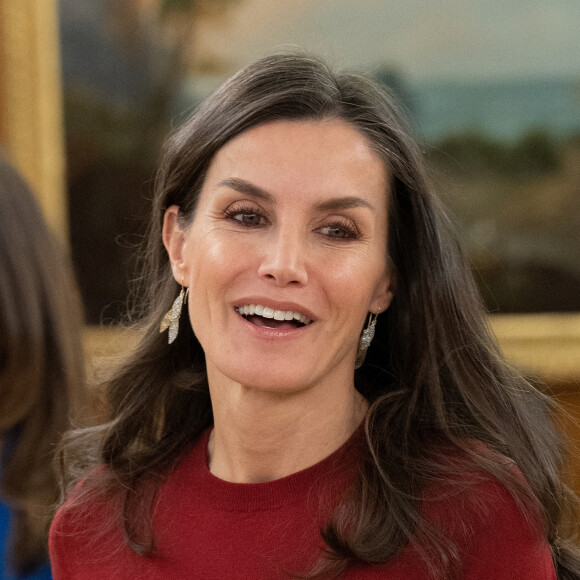 La reine Letizia d'Espagne lors d'une audiance au Palais de la Zarzuela à Madrid le 15 février 2023. 
