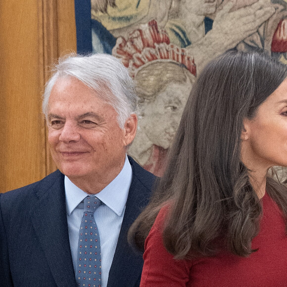 La reine Letizia d'Espagne lors d'une audiance au Palais de la Zarzuela à Madrid le 15 février 2023. 