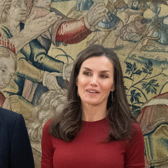 La reine Letizia d'Espagne lors d'une audiance au Palais de la Zarzuela à Madrid le 15 février 2023. 