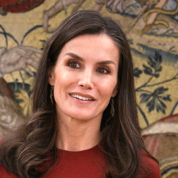 La reine Letizia d'Espagne lors d'une audience au Palais de la Zarzuela à Madrid le 15 février 2023. 