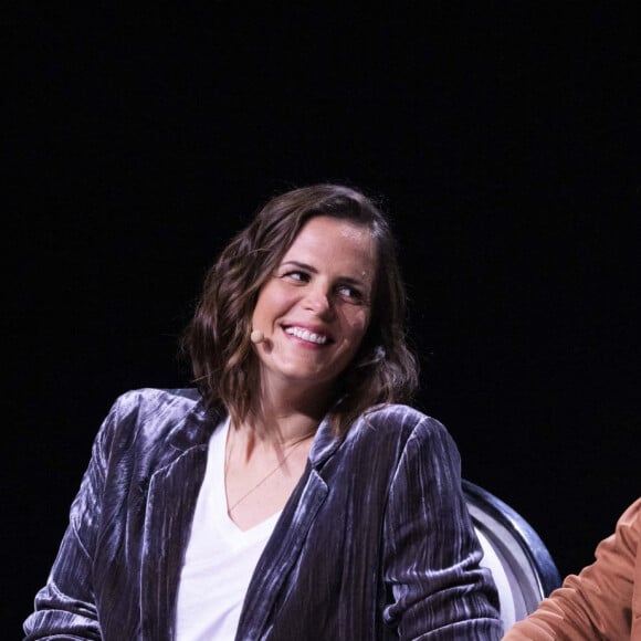 Exclusif - Laure Manaudou et son mari Jérémy Frérot - Enregistrement de l'émission "La Chanson secrète 11" à Paris, diffusée le 24 juin sur TF1. Le 18 janvier 2022  © Cyril Moreau / Bestimage 