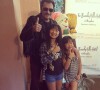 Johnny Hallyday avec ses filles Jade et Joy en 2017.