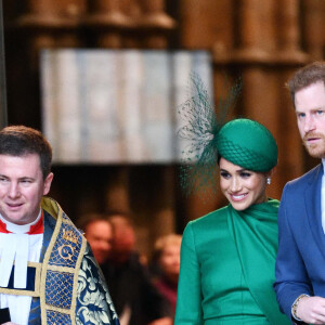 Dans "Le Suppléant", ses mémoires publiées en janvier, Harry détaille une conversation téléphonique avec son frère William.
Meghan Markle, duchesse de Sussex, et le prince Harry, duc de Sussex - La famille royale d'Angleterre à la sortie de la cérémonie du Commonwealth en l'abbaye de Westminster à Londres. Le 9 mars 2020 