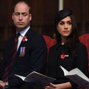 Le prince William, duc de Cambridge, et Catherine (Kate) Middleton, duchesse de Cambridge, Le prince Harry, duc de Sussex, et Meghan Markle, duchesse de Sussex - Cérémonie de mariage de la princesse Eugenie d'York et Jack Brooksbank en la chapelle Saint-George au château de Windsor, Royaume Uni.