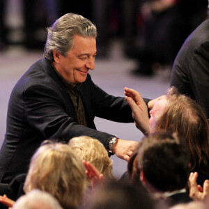 Christian Clavier le 11 mars 2012, au meeting de Nicolas Sarkozy à Villepinte.