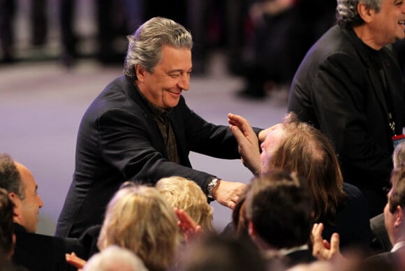 Christian Clavier le 11 mars 2012, au meeting de Nicolas Sarkozy à Villepinte.