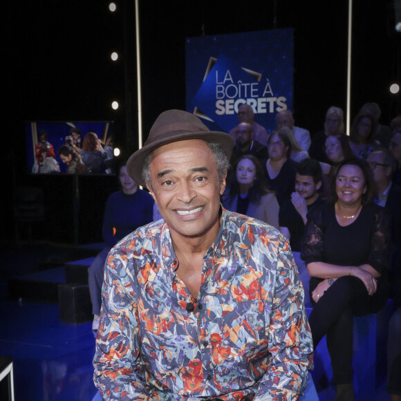 Exclusif - Yannick Noah - Enregistrement de l'émission "La boîte à secrets 13", présentée par F.Bollaert, et diffusée le 21 octobre sur France 3. Pour cette nouvelle émission de "La boîte à secrets", Faustine Bollaert accueille Y. Noah, A. Bent et G. Montagné pour une soirée toujours plus festive et émouvante. Chaque invité a le plaisir de découvrir des surprises réalisées sur mesure avec la complicité de ses proches ! Alors, préparez-vous à découvrir des archives personnelles de nos invités, chanter les plus grands tubes d'hier et d'aujourd'hui, tenter de retrouver l'identité d'un invité mystère et des images exclusives tournées avec l'entourage des invités ! Joies, émotions, fous rires, tubes, retrouvailles et révélations seront au menu de votre soirée. © Jack Tribeca / Bestimage