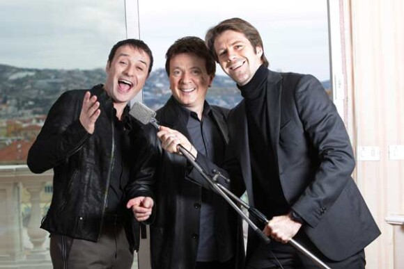 Emmanuelle Philibert de Savoie pose avec le ténor Luca Canonici et le chanteur de pop Pupo