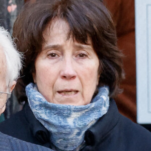 Dominique Bonnet (première femme de Jean-Pierre Pernaut) - La famille de Jean-Pierre Pernaut à la sortie des obsèques en la Basilique Sainte-Clotilde à Paris le 9 mars 2022. © Cyril Moreau/Bestimage