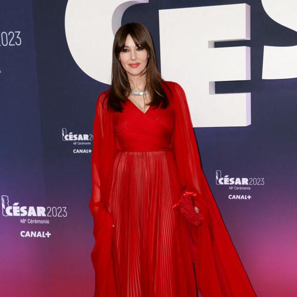 Monica Bellucci au photocall de la 48ème cérémonie des César à l'Olympia à Paris le 24 février 2023 © Dominique Jacovides / Olivier Borde / Bestimage 
