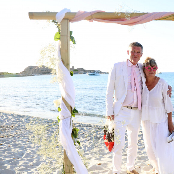 Exclusif - Soirée du mariage de Christine Bravo et Stéphane Bachot sur la plage du restaurant Marinella à l'Ile Rousse en Corse le 11 Juin 2022 © Dominique Jacovides / Bestimage