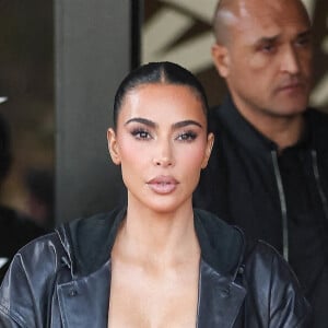 Kim Kardashian est allée voir ses enfants jouer au basketball à Los Angeles, le 17 février 2023.