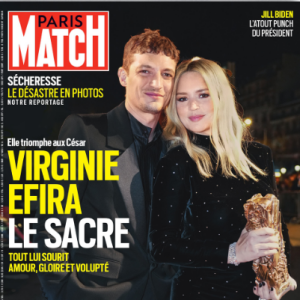 Virginie Efira et Niels Schneider en couverture du magazine "Paris Match", jeudi 2 mars.