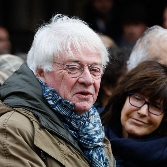 Patrice Carmouze - Sorties des obsèques de Philippe Tesson en l'église Saint-Germain des-Prés à Paris le 10 février 2023. © Christophe Clovis / Bestimage 