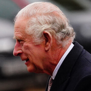 Le roi Charles III d'Angleterre lors d'une visite au projet Felix à Poplar, le 22 février 2023.