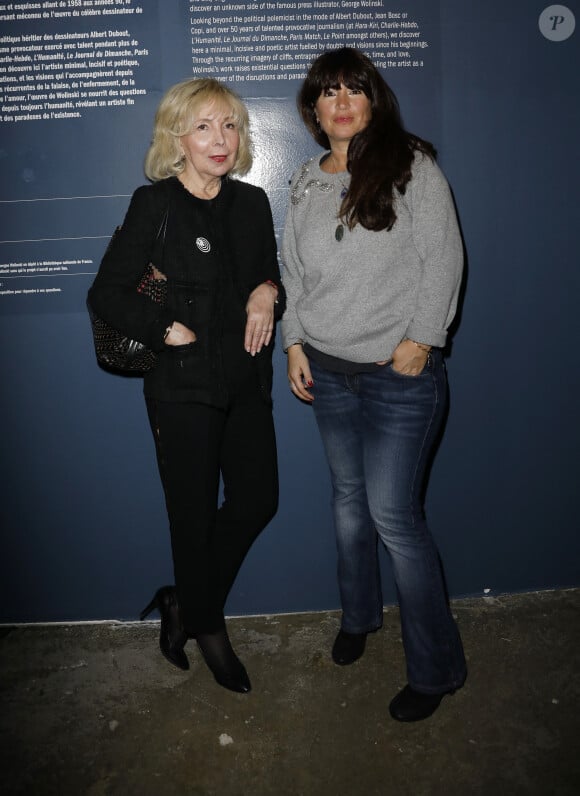 Maryse Wolinski et sa fille Elsa - Vernissage de l'exposition Georges Wolinski au Palais de Tokyo à Paris, France, le 12 avril 2018. © Marc Ausset-Lacroix/Bestimage