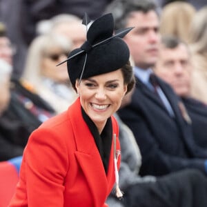 Catherine Kate Middleton, princesse de Galles en visite au "1st Battalion Welsh Guards at Combermere Barracks "à Windsor, à l'occasion de la Saint-David le 1er mars 2023. 