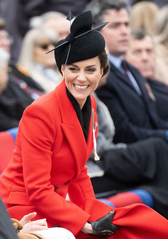 Catherine Kate Middleton, princesse de Galles en visite au "1st Battalion Welsh Guards at Combermere Barracks "à Windsor, à l'occasion de la Saint-David le 1er mars 2023. 