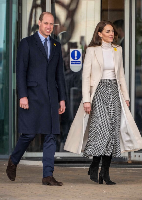 Le prince William de Galles, et Kate Catherine Middleton, princesse de Galles, en visite au centre "Aberavon Leisure and Fitness" à Port Talbot. Le 28 février 2023 