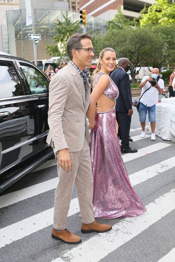Blake Lively et son mari Ryan Reynolds - Les célébrités arrivent à la première de 'Free Guy' à New York, le 3 août 2021 