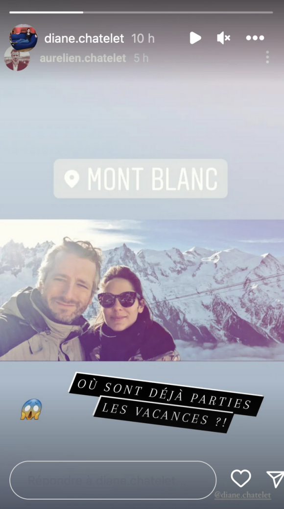 Le cliché a été capté lors de leurs récentes vacances en famille à la montagne, plus précisément à Chamonix. Diane et Aurélien prennent la pose au beau milieu d'un décor enneigé et avec en arrière fond, le Mont Blanc.
Diane Chatelet (Affaire conclue) partage une rarissime photo avec son mari Aurélien sur Instagram.