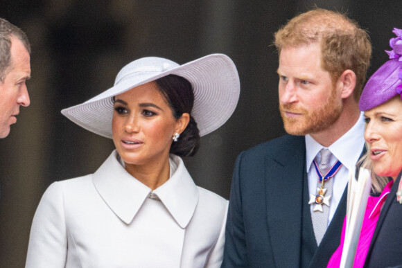 Harry et Meghan seront présents à la cérémonie de couronnement du 6 mai 2023
Le prince Harry, duc de Sussex, et Meghan Markle, duchesse de Sussex - Les membres de la famille royale et les invités lors de la messe célébrée à la cathédrale Saint-Paul de Londres, dans le cadre du jubilé de platine (70 ans de règne) de la reine Elisabeth II d'Angleterre. Londres;