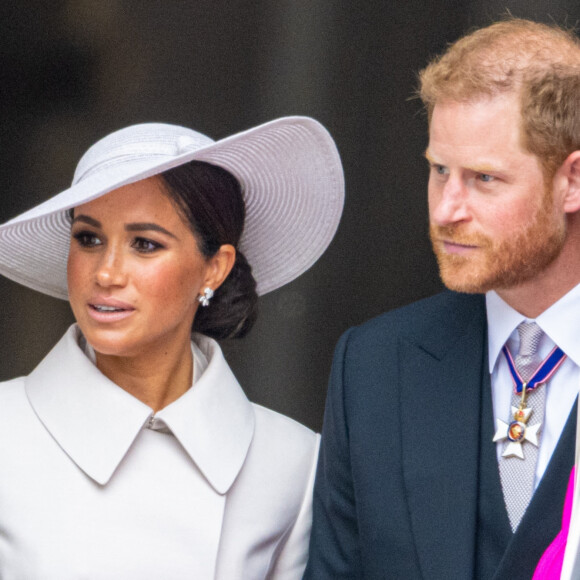 Harry et Meghan seront présents à la cérémonie de couronnement du 6 mai 2023
Le prince Harry, duc de Sussex, et Meghan Markle, duchesse de Sussex - Les membres de la famille royale et les invités lors de la messe célébrée à la cathédrale Saint-Paul de Londres, dans le cadre du jubilé de platine (70 ans de règne) de la reine Elisabeth II d'Angleterre. Londres;