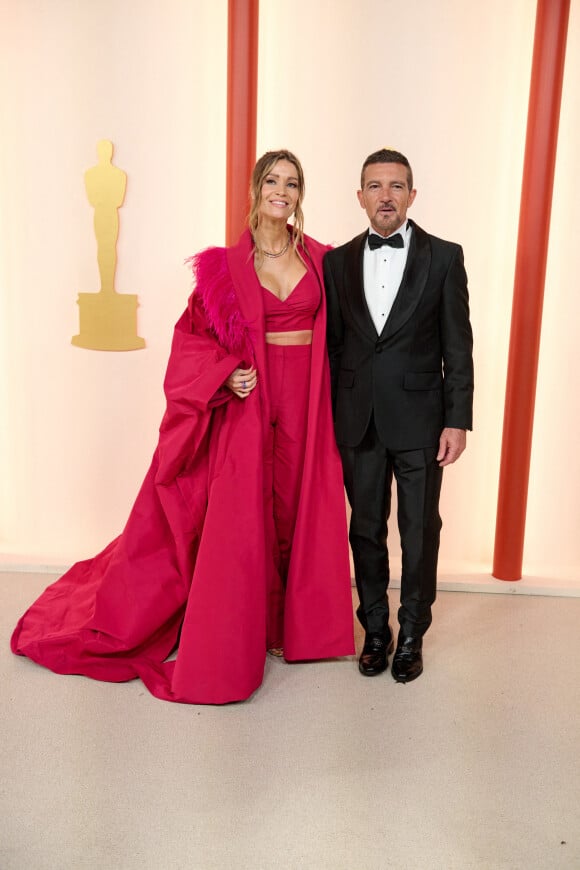 Nicole Kimpel et Antonio Banderas - 95e édition de la cérémonie des Oscars à Los Angeles, le 12 mars 2023.