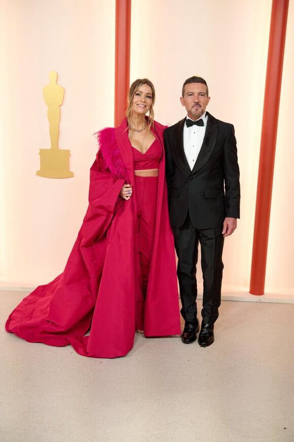 Nicole Kimpel, Antonio Banderas - 95e édition de la cérémonie des Oscars à Los Angeles, le 12 mars 2023.