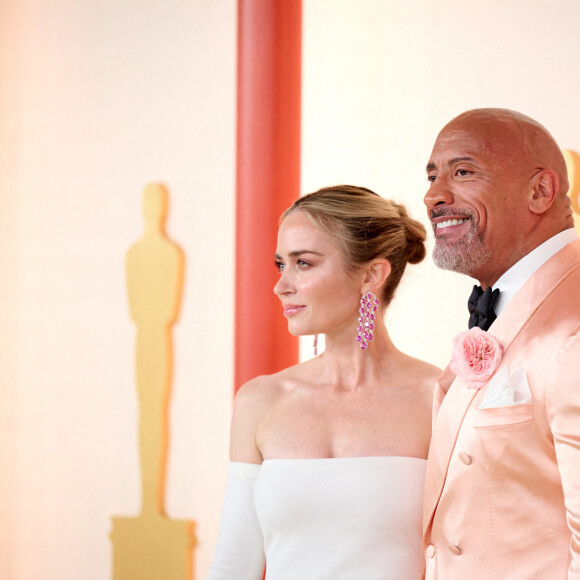 Emily Blunt et Dwayne Johnson - 95e édition de la cérémonie des Oscars à Los Angeles, le 12 mars 2023.