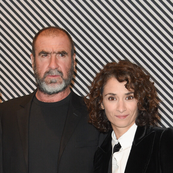 Eric Cantona avec sa femme Rachida Brakni - Dîner de gala annuel de la société des amis du Centre Pompidou "Black & White" au centre national d'art et de culture Georges-Pompidou à Paris, France, le 10 avril 2018. © Coadic Guirec/Bestimage